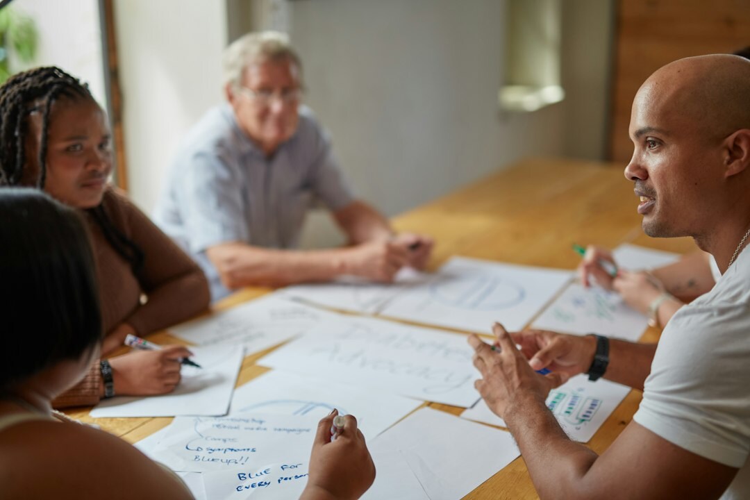 group discussing health goals