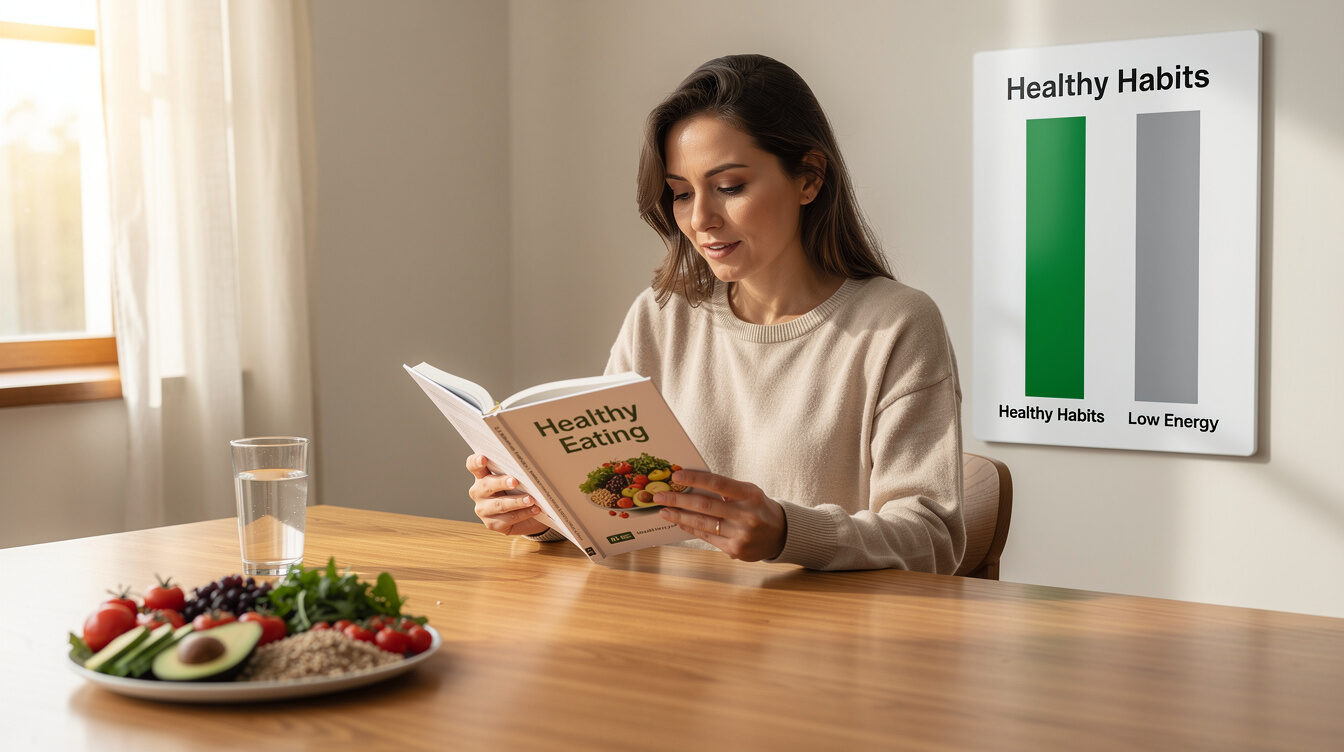 person reading health book