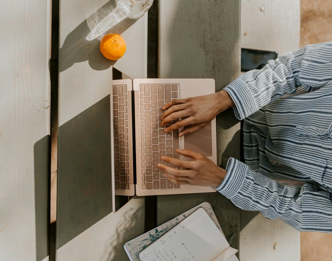 person taking online health course